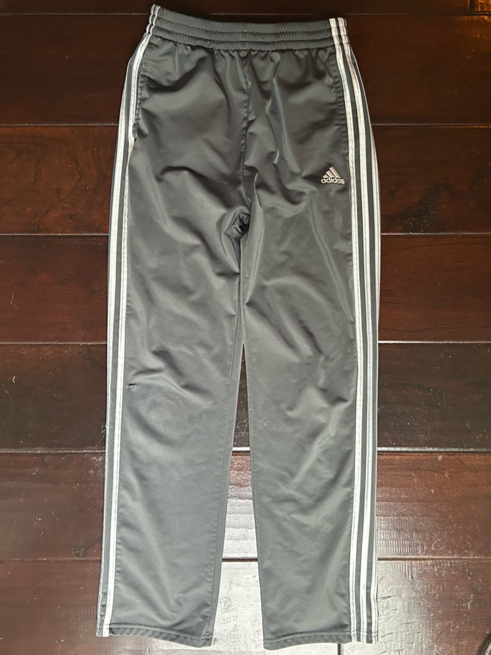 Adidas Gray 3-Stripe Track Pants Joggers Size XS